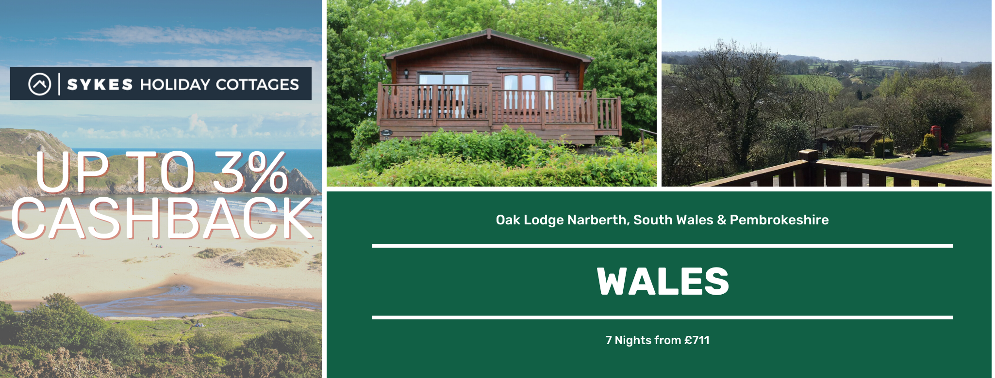 Sykes Holiday Cottages Wales Up to 3% Cashback