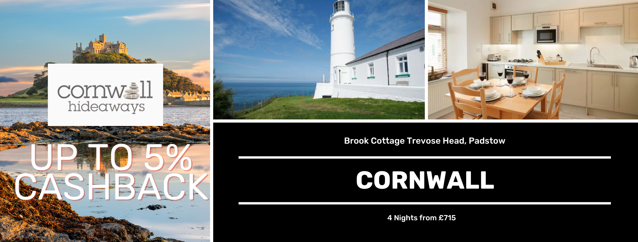 Cornwall Hideaways Cornwall Up to 5% Cashback